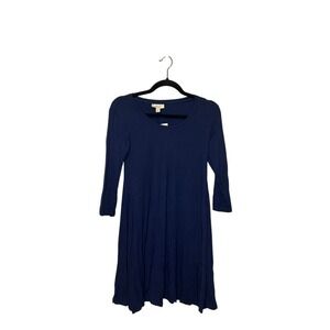 Style & Co Navy Blue Petite Midi Dress Long Sleeve Casual Comfort PP‎